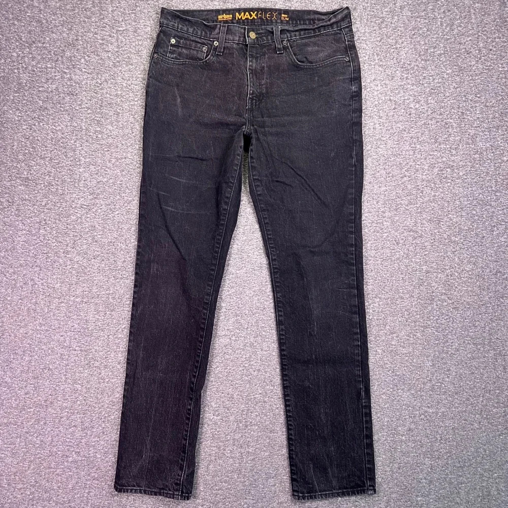 Urban Pipeline Jeans Mens 35x33‎ Black Slim Casual Max Flex Stretch Denim Pants